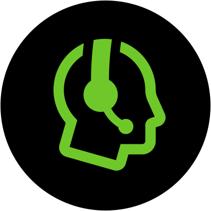 Outlined Profile of head with headset